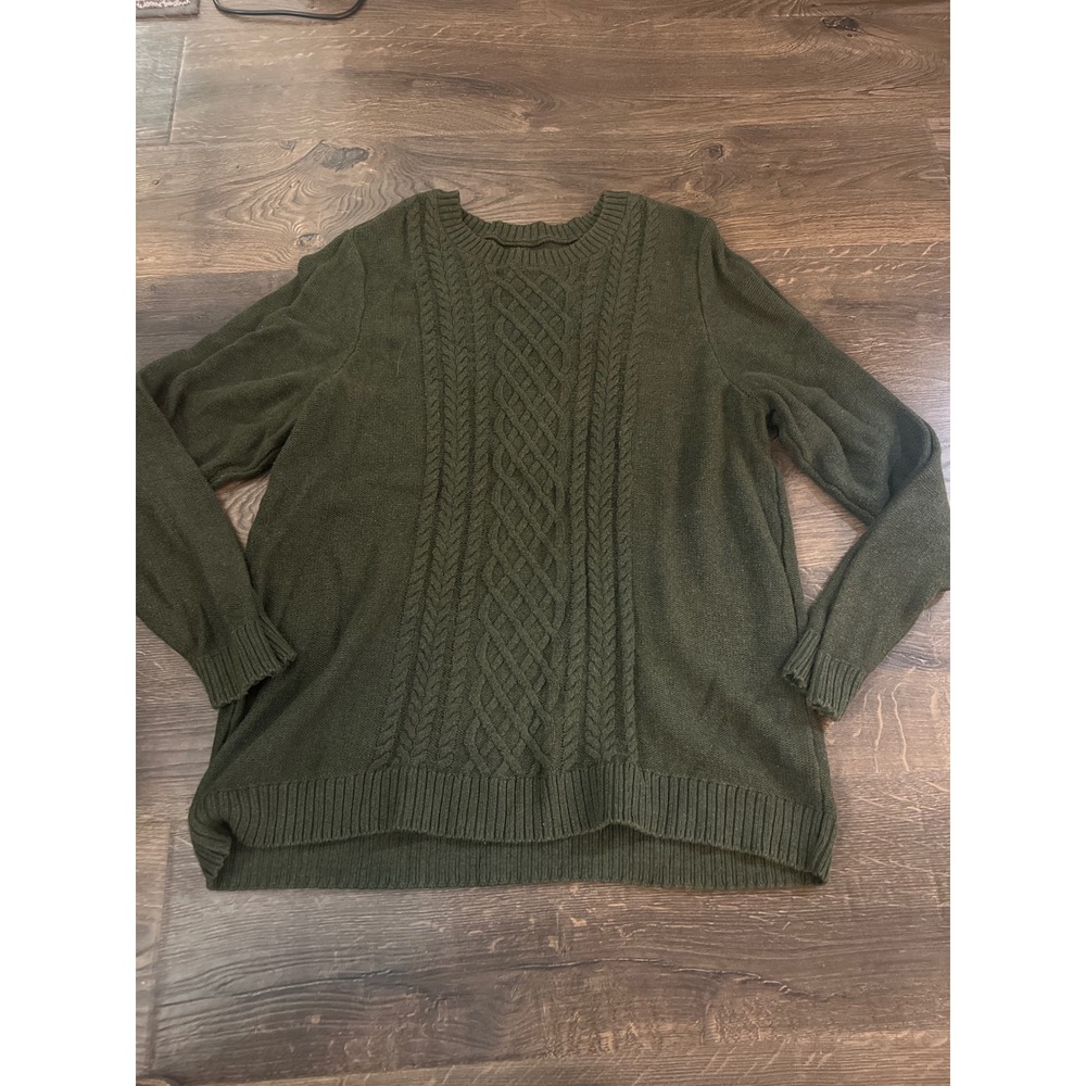 Croft & Barrow‎ Womens Sweater Knit Pullover Cable Knit Green Size XXL